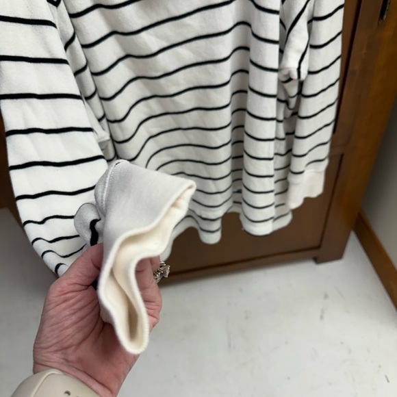 J. Crew striped sweater/ long sleeve shirt 2XL L30in 26-27in pit 3button collar - Picture 6 of 10